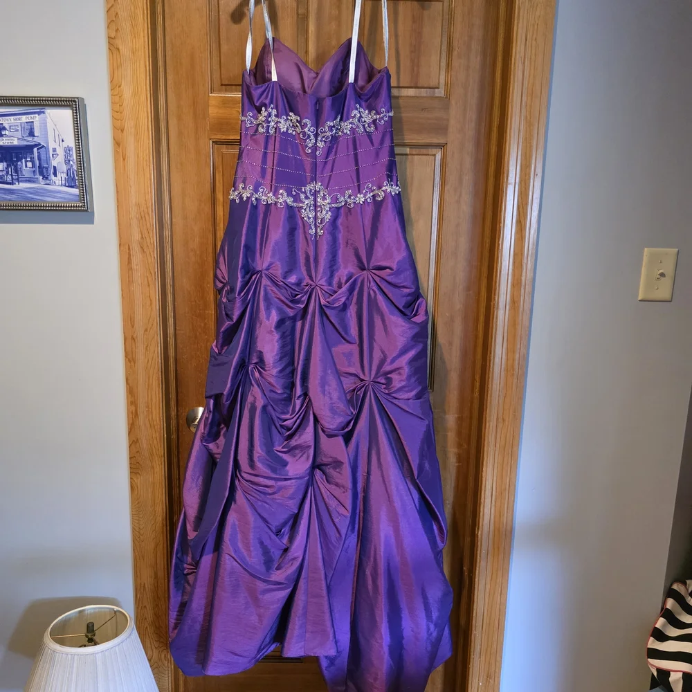 David's Bridal Purple Satin Dress - Picture 2 of 3